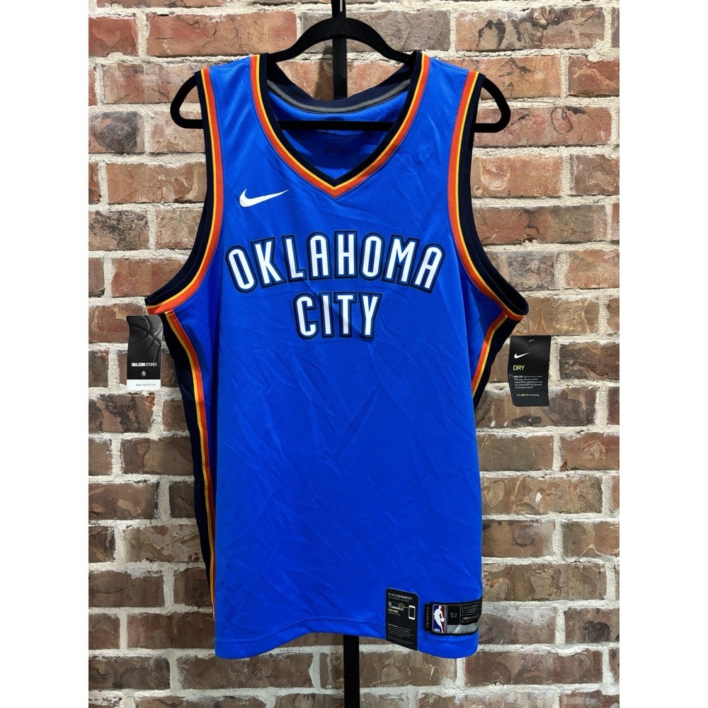 100% Authentic NWT NBA Oklahoma City Thunder Swingman Jersey Size 52 XL, Blue
